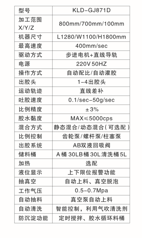 KLD-GJ871D全自动灌胶机